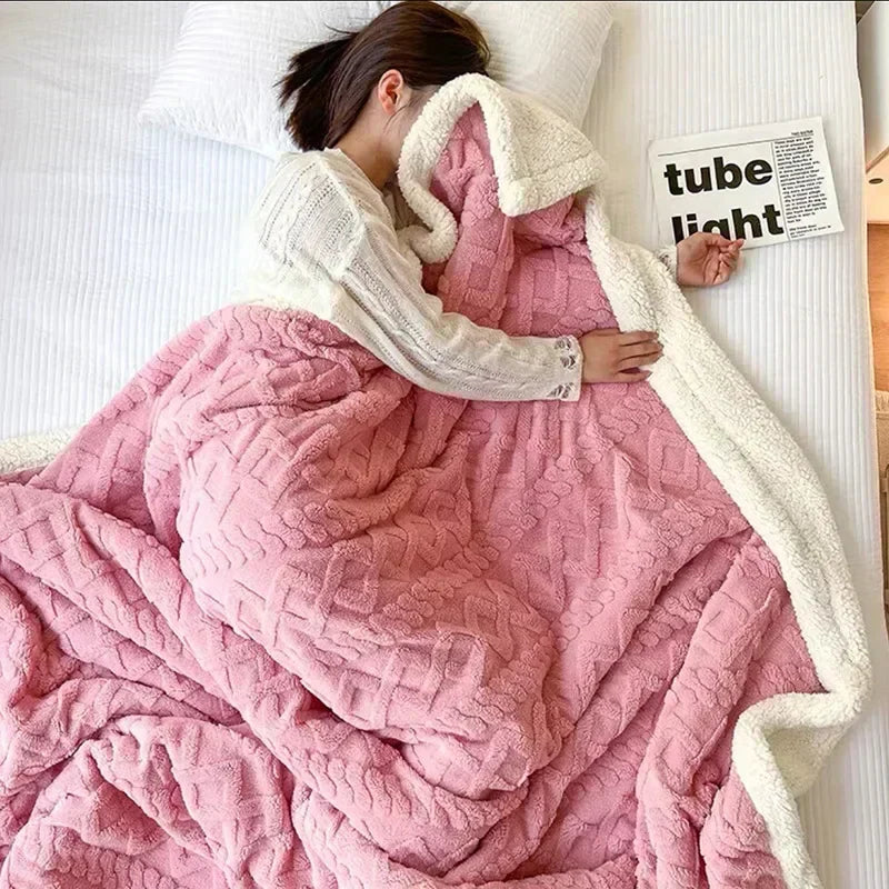 Cozy Sherpa Blanket - Fluffy - Winter - Plush Blanket - Fleece Blanket-Grace Aura
