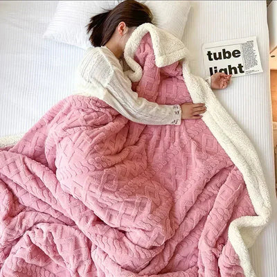 Cozy Sherpa Blanket - Fluffy - Winter - Plush Blanket - Fleece Blanket-Grace Aura