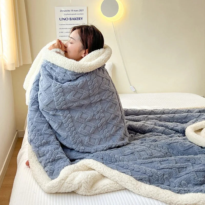Cozy Sherpa Blanket - Fluffy - Winter - Plush Blanket - Fleece Blanket-Grace Aura