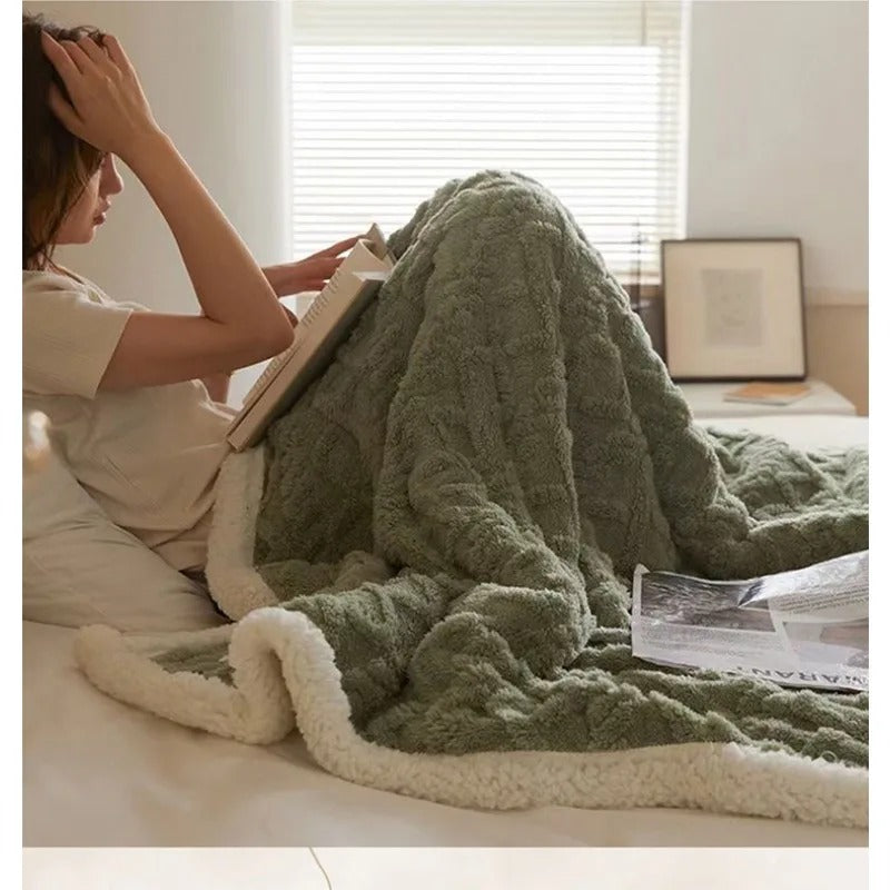 Cozy Sherpa Blanket - Fluffy - Winter - Plush Blanket - Fleece Blanket-Grace Aura