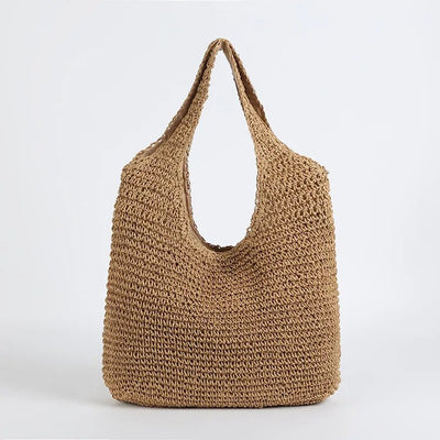 Crochet Bag - Women's Large Woven Shoulder Shopper Bag-Grace Aura