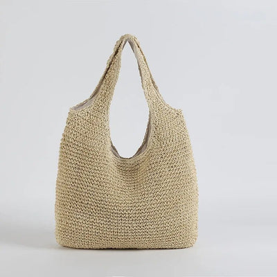 Crochet Bag - Women's Large Woven Shoulder Shopper Bag-Grace Aura