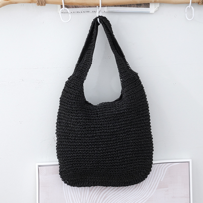 Crochet Bag - Women's Large Woven Shoulder Shopper Bag-Grace Aura