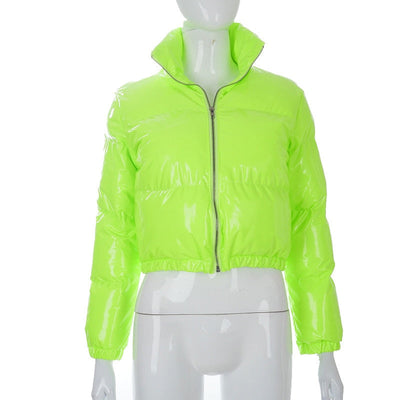 Cropped Puffer Jacket - Short - Zip-Up - Winter Jacket - Women's Puffer Jacket-Grace Aura