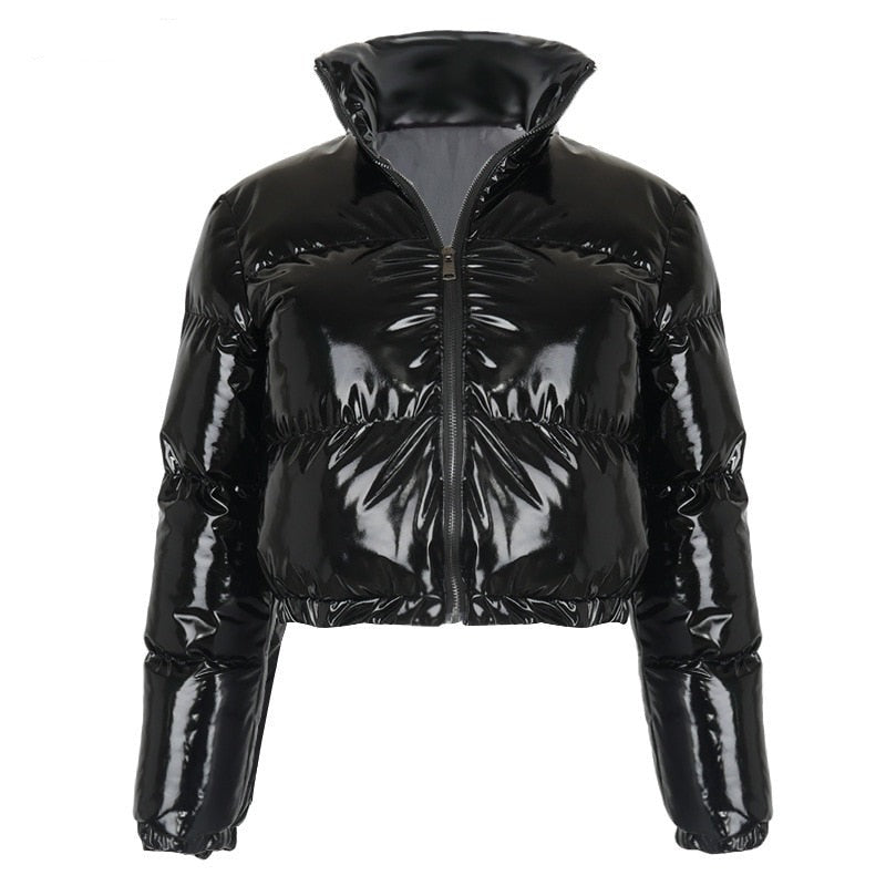 Cropped Puffer Jacket - Short - Zip-Up - Winter Jacket - Women's Puffer Jacket-Grace Aura