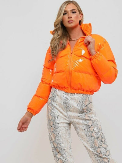 Cropped Puffer Jacket - Short - Zip-Up - Winter Jacket - Women's Puffer Jacket-Grace Aura