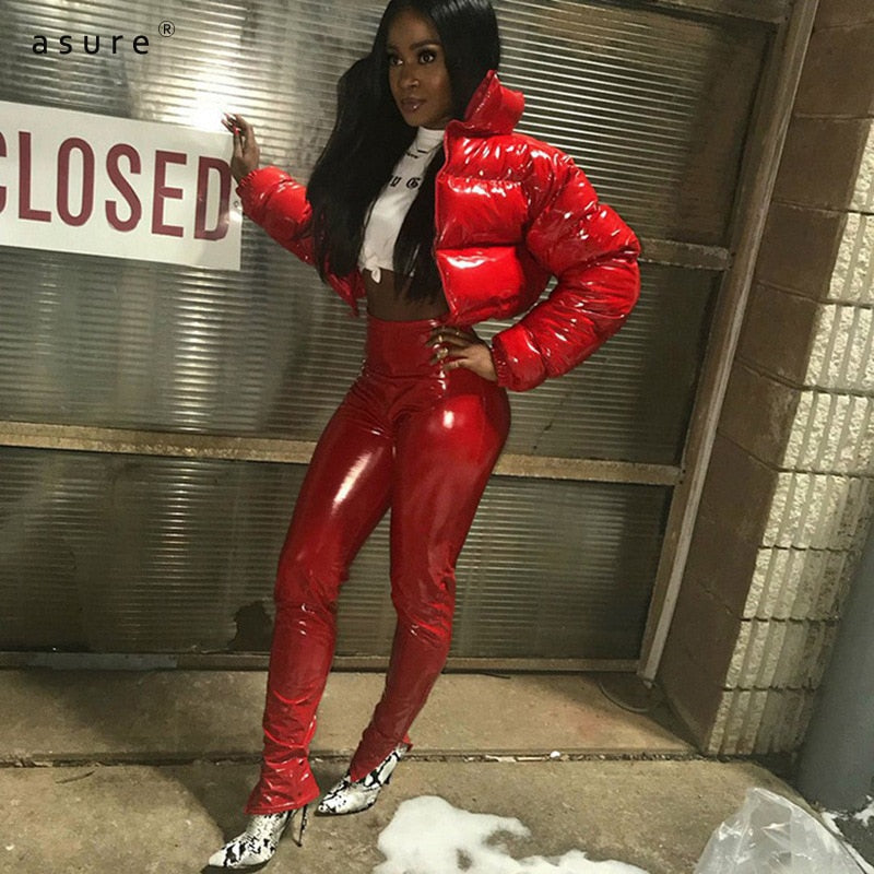 Cropped Puffer Jacket - Short - Zip-Up - Winter Jacket - Women's Puffer Jacket-Grace Aura