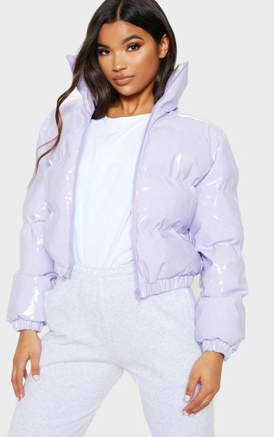 Cropped Puffer Jacket - Short - Zip-Up - Winter Jacket - Women's Puffer Jacket-Grace Aura