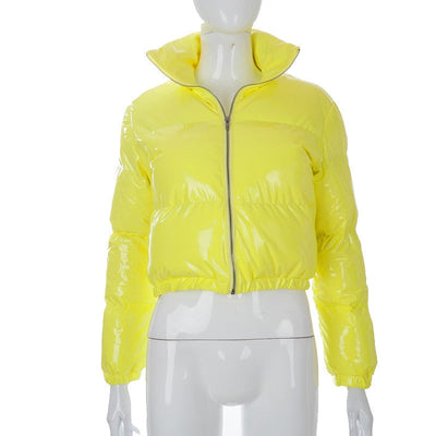 Cropped Puffer Jacket - Short - Zip-Up - Winter Jacket - Women's Puffer Jacket-Grace Aura
