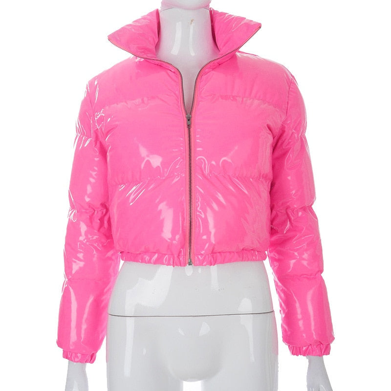 Cropped Puffer Jacket - Short - Zip-Up - Winter Jacket - Women's Puffer Jacket-Grace Aura