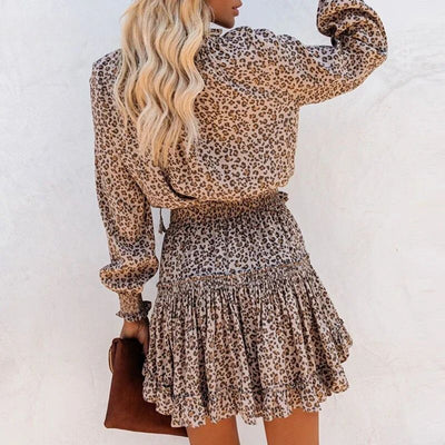 Daphne - Leopard Print Mini Dress-Grace Aura