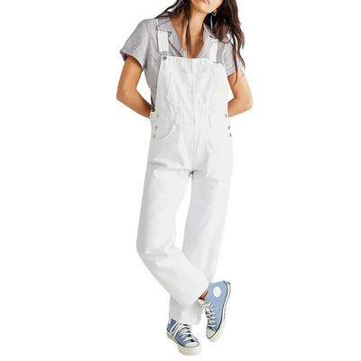 Denim Dungarees - Casual - Sleeveless - Denim Jumpsuit - Denim Overalls for Women-Grace Aura