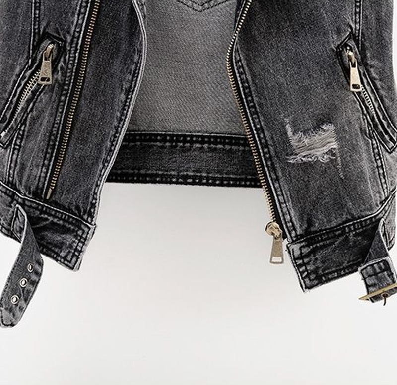 Denim Vest - Dark Gray - Sleeveless - Denim Gilet - Women's Denim Vest-Grace Aura