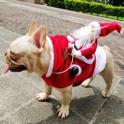 Dog Xmas Outfit - Red Santa Christmas Sweater Costumes for Dogs-Grace Aura