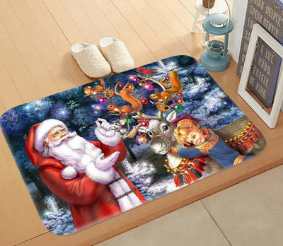 Door Mat - Anti-Slip Christmas Decor Funny Santa Carpet-Grace Aura