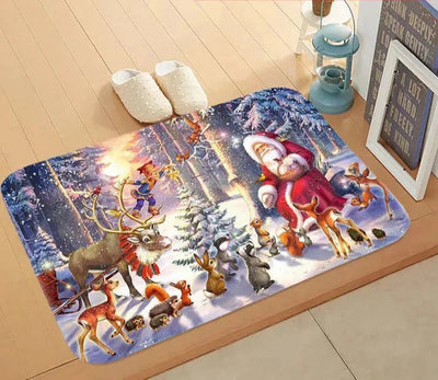 Door Mat - Anti-Slip Christmas Decor Funny Santa Carpet-Grace Aura