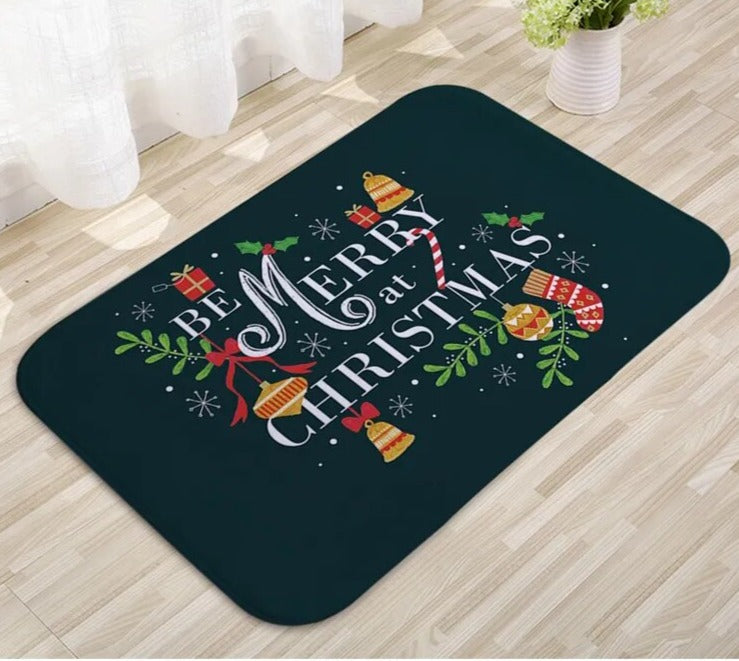 Door Mat - Anti-Slip Christmas Decor Funny Santa Carpet-Grace Aura
