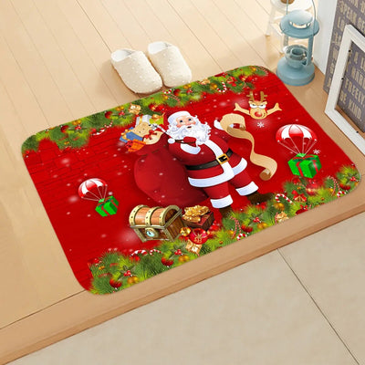 Door Mat - Anti-Slip Christmas Decor Funny Santa Carpet-Grace Aura