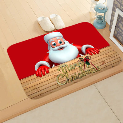 Door Mat - Anti-Slip Christmas Decor Funny Santa Carpet-Grace Aura