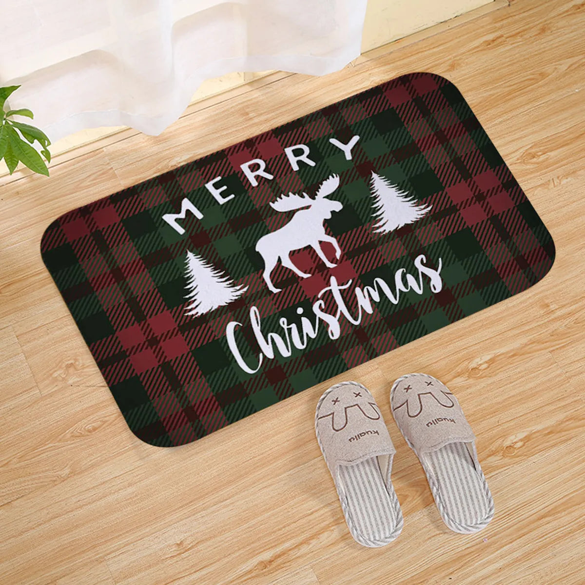 Door Mat - Anti-Slip Christmas Decor Funny Santa Carpet-Grace Aura
