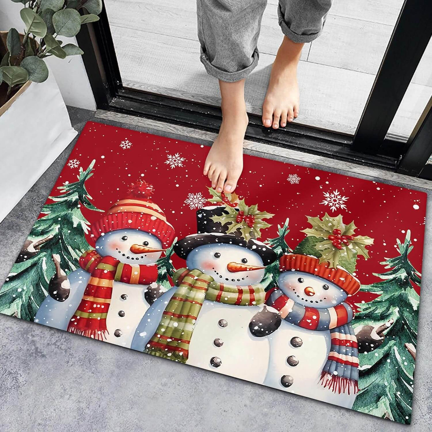 Door Mat - Anti-Slip Christmas Decor Funny Santa Carpet-Grace Aura