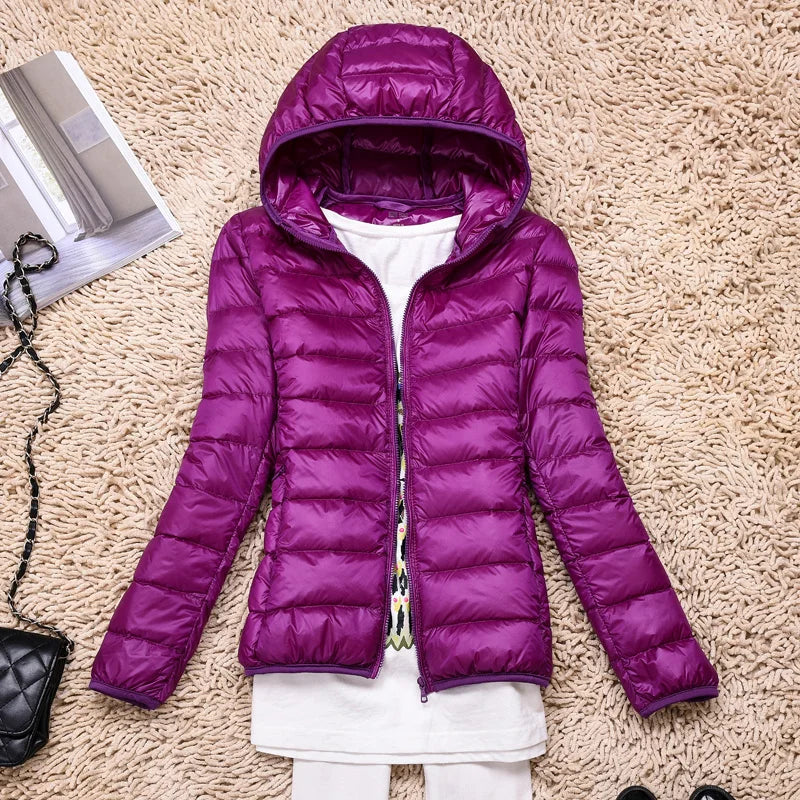 Down Jacket | Hooded | Lightweight | Puffer Jacket | Winter Jackets Women-Grace Aura