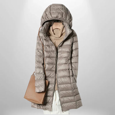 Down Jacket - Lightweight - Hooded - Puffer Jacket - Women's Winter Coat-Grace Aura