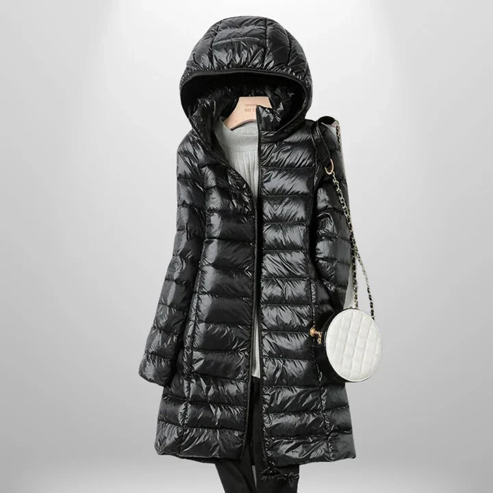 Down Jacket - Lightweight - Hooded - Puffer Jacket - Women's Winter Coat-Grace Aura