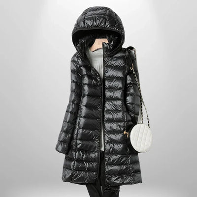 Down Jacket - Lightweight - Hooded - Puffer Jacket - Women's Winter Coat-Grace Aura