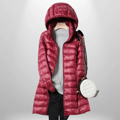 Down Jacket - Lightweight - Hooded - Puffer Jacket - Women's Winter Coat-Grace Aura