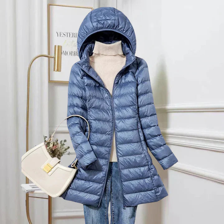 Down Jacket - Lightweight - Hooded - Puffer Jacket - Women's Winter Coat-Grace Aura