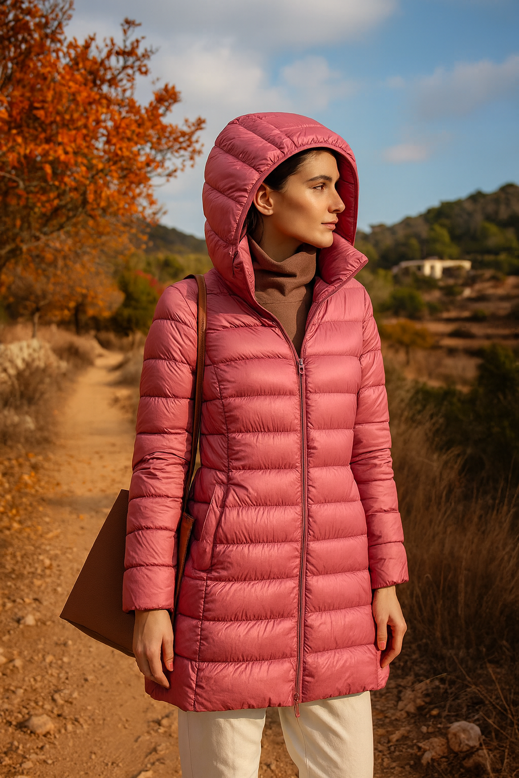 Down Jacket - Lightweight - Hooded - Puffer Jacket - Women's Winter Coat-Grace Aura