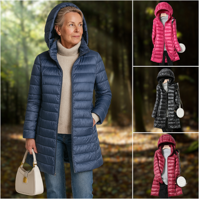 Down Jacket - Lightweight - Hooded - Puffer Jacket - Women's Winter Coat-Grace Aura