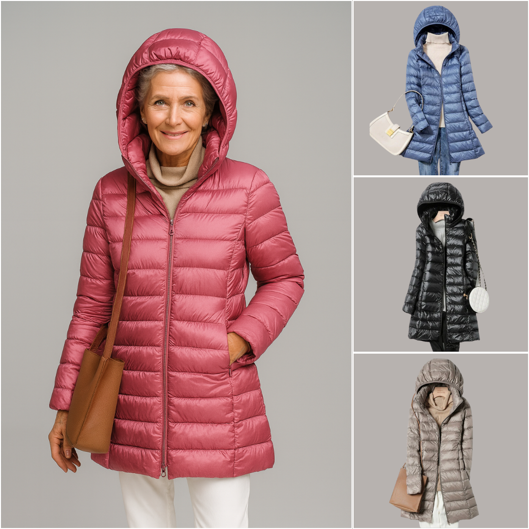 Down Jacket - Lightweight - Hooded - Puffer Jacket - Women's Winter Coat-Grace Aura