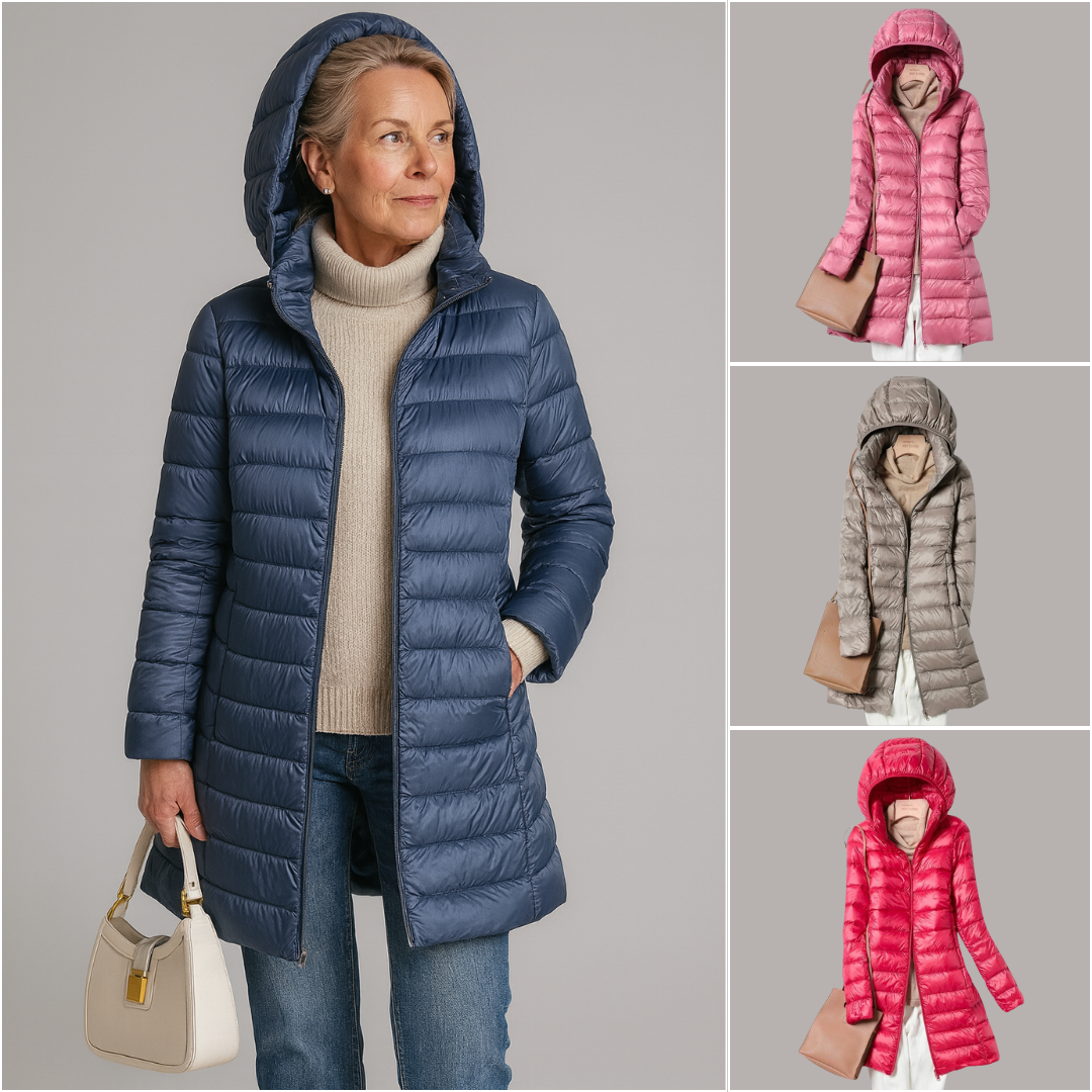 Down Jacket - Lightweight - Hooded - Puffer Jacket - Women's Winter Coat-Grace Aura