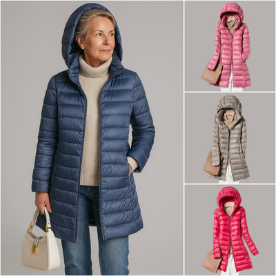 Down Jacket - Lightweight - Hooded - Puffer Jacket - Women's Winter Coat-Grace Aura