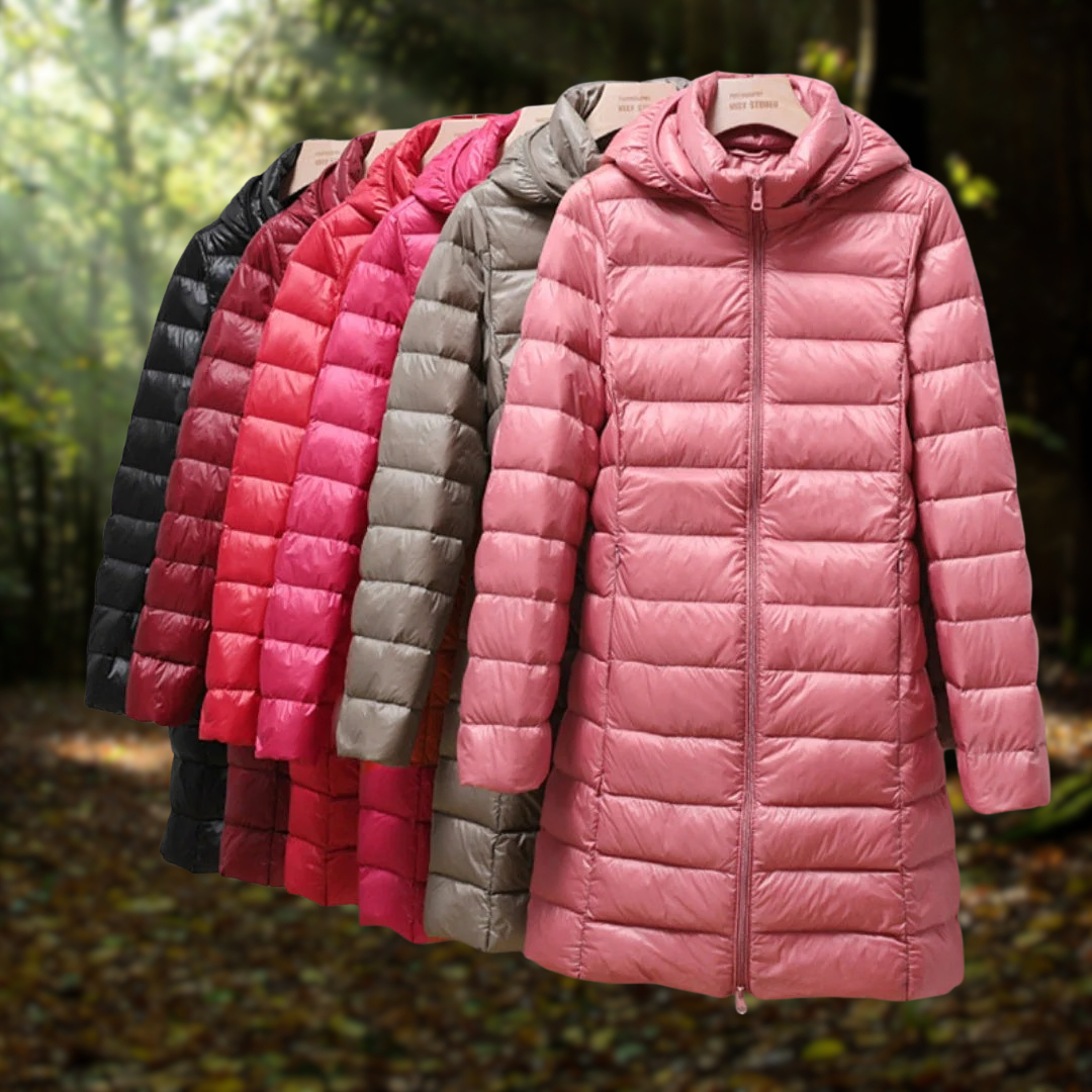 Down Jacket - Lightweight - Hooded - Puffer Jacket - Women's Winter Coat-Grace Aura