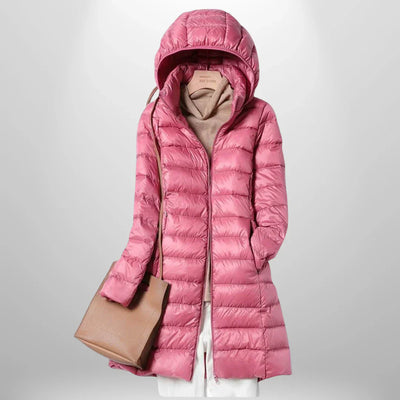 Down Jacket - Lightweight - Hooded - Puffer Jacket - Women's Winter Coat-Grace Aura