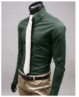 Dress Shirt - Long Sleeve - Slim Fit - Button-Up Shirt - Men's Shirts-Grace Aura