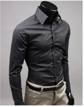 Dress Shirt - Long Sleeve - Slim Fit - Button-Up Shirt - Men's Shirts-Grace Aura