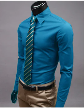 Dress Shirt - Long Sleeve - Slim Fit - Button-Up Shirt - Men's Shirts-Grace Aura