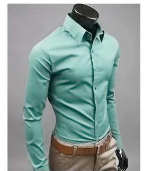Dress Shirt - Long Sleeve - Slim Fit - Button-Up Shirt - Men's Shirts-Grace Aura