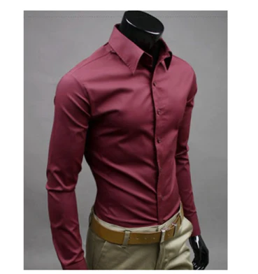 Dress Shirt - Long Sleeve - Slim Fit - Button-Up Shirt - Men's Shirts-Grace Aura