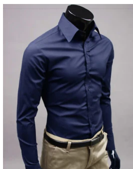Dress Shirt - Long Sleeve - Slim Fit - Button-Up Shirt - Men's Shirts-Grace Aura