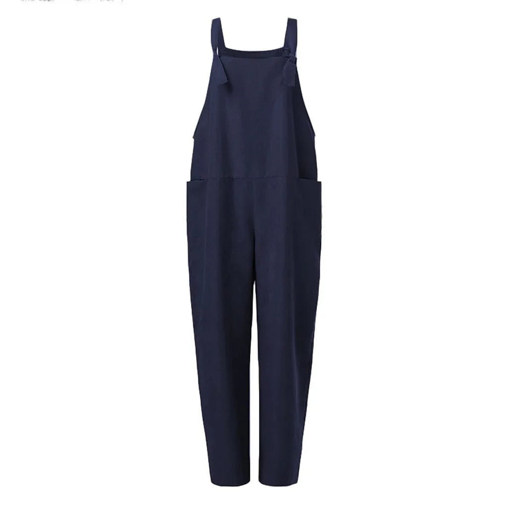 Dungarees - Women's Sleeveless Loose Fit Linen Overalls Jumpsuit-Grace Aura
