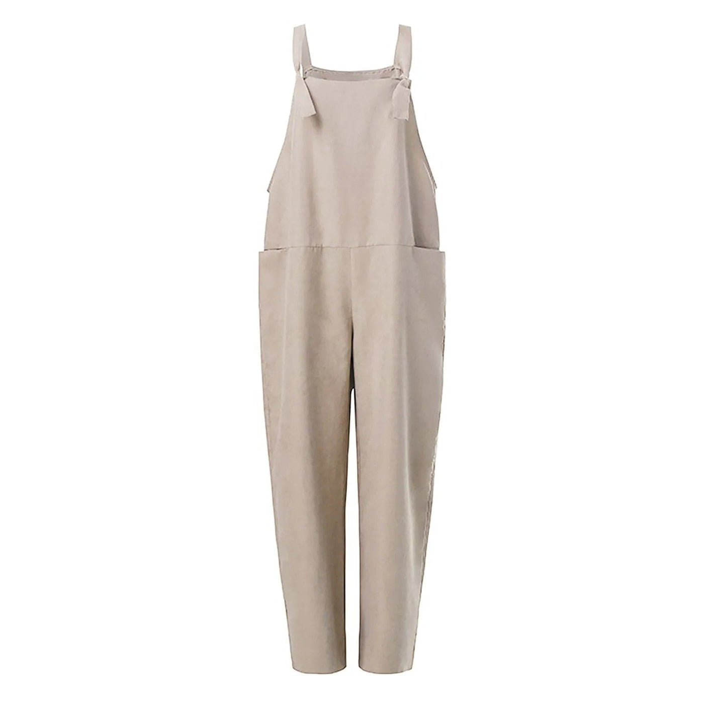 Dungarees - Women's Sleeveless Loose Fit Linen Overalls Jumpsuit-Grace Aura