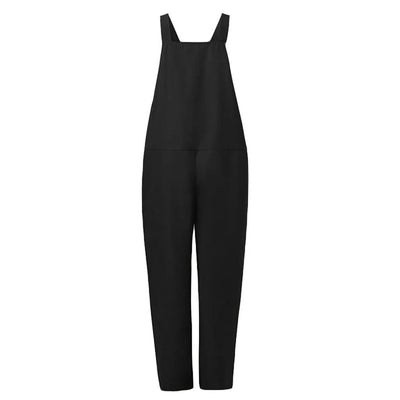 Dungarees - Women's Sleeveless Loose Fit Linen Overalls Jumpsuit-Grace Aura