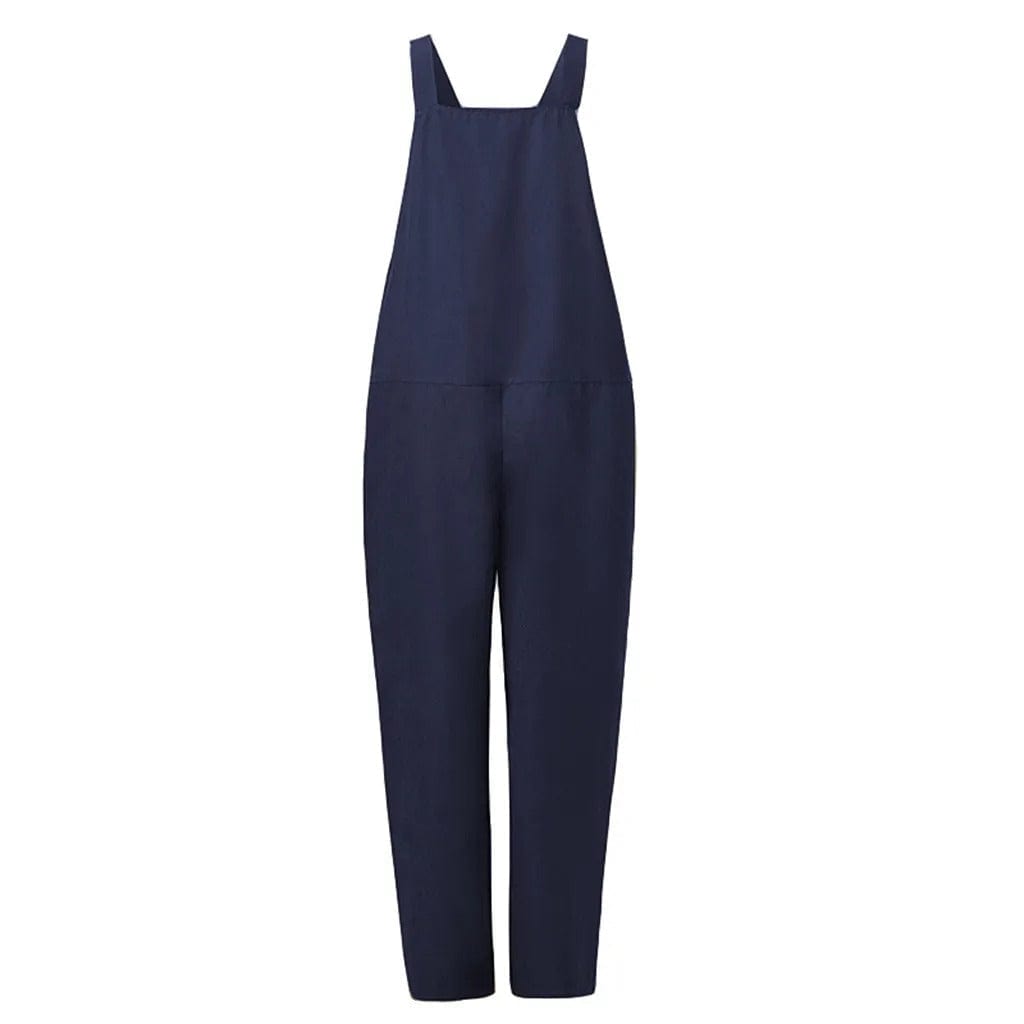 Dungarees - Women's Sleeveless Loose Fit Linen Overalls Jumpsuit-Grace Aura