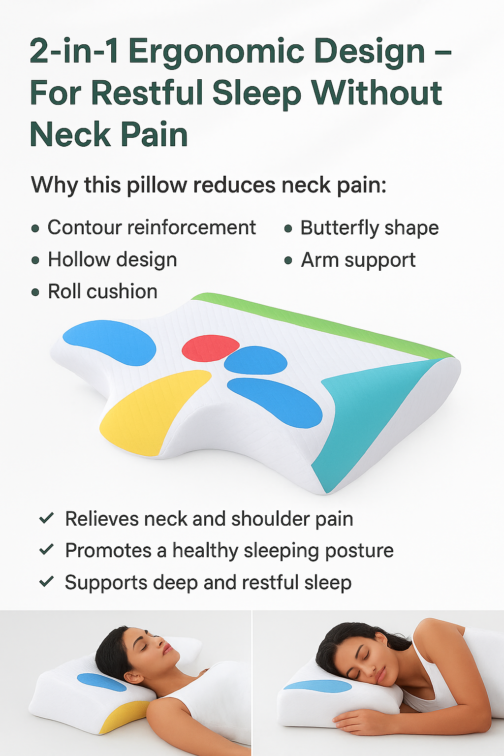 Ergonomic Pillow - Support - Neck Pillow - Orthopedic Pillow - Memory Foam Pillow-Grace Aura