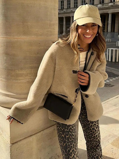 Faux Fur Coat - Oversized - Fluffy - Fake Fur Jacket - Women's Winter Coats and Jackets-Grace Aura
